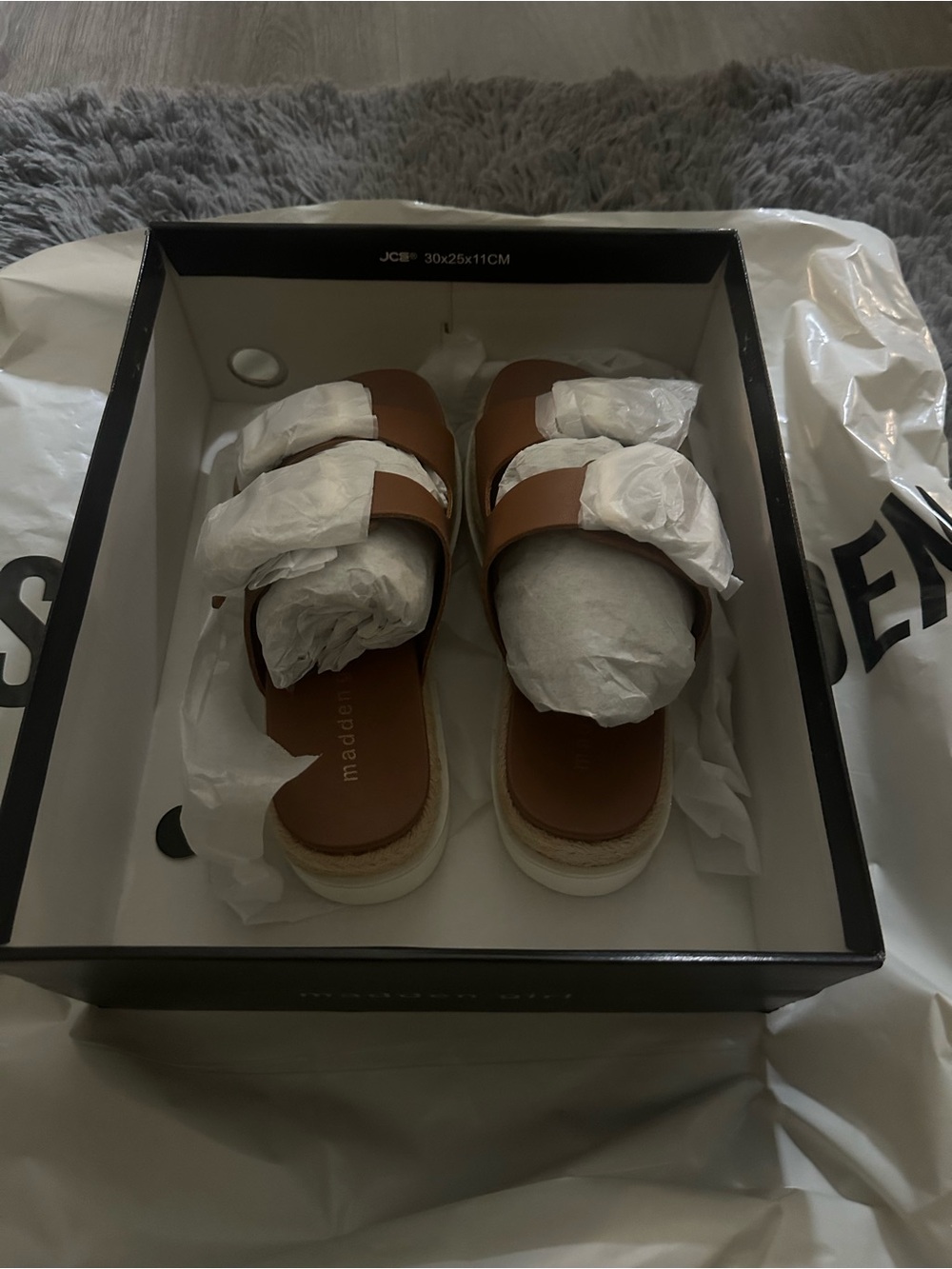 Madden Girl Tan Double-Buckle Espadrille Platform Sandal - Picture 4 of 7